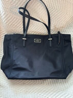 kate spade Black Nylon Tote with Leather Handles